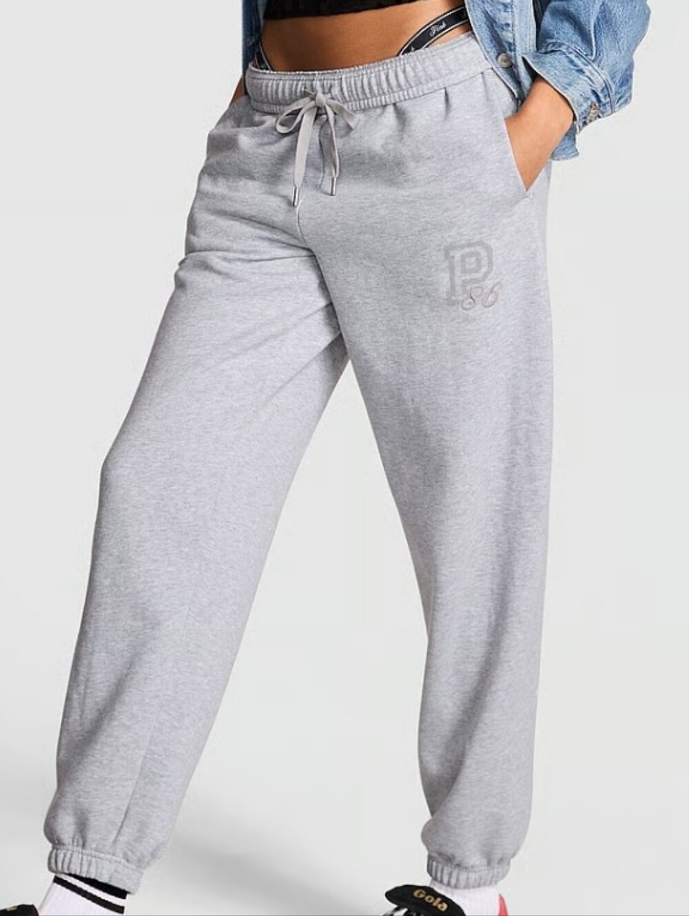 VS Pink Campus Fleece Sweatpants Sz Med NWT
